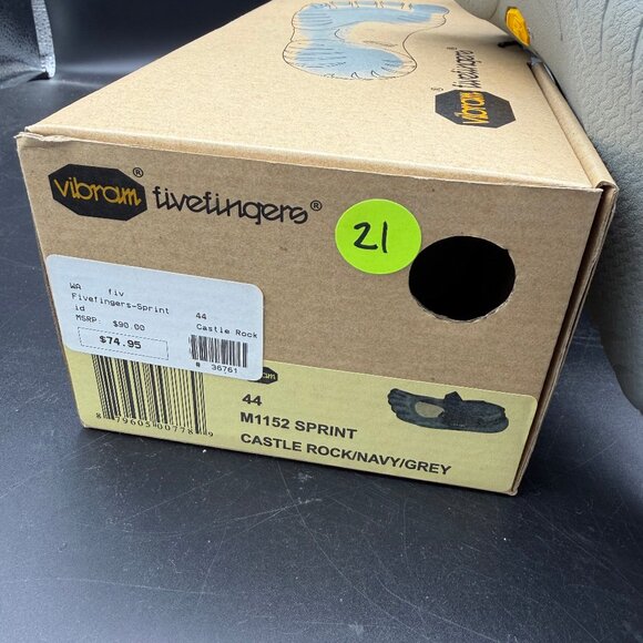 New Men's Vibram FiveFingers M118 Sprint Shoes Size 44 Castle Rock Blue - Picture 2 of 8